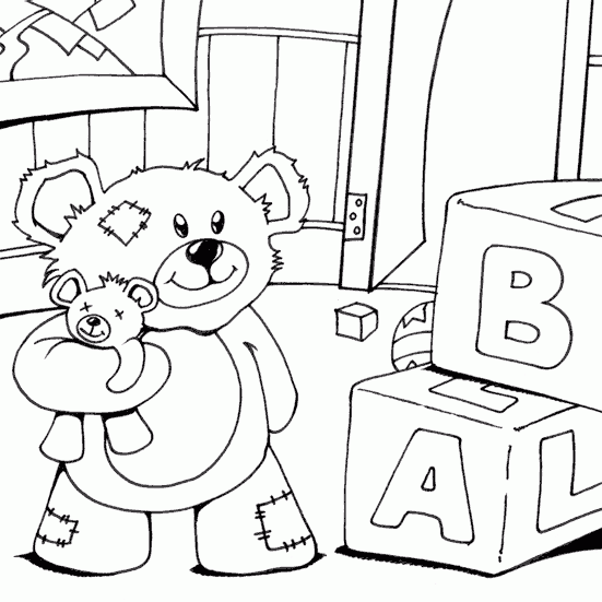 nursery teddy bear Coloring Pages
