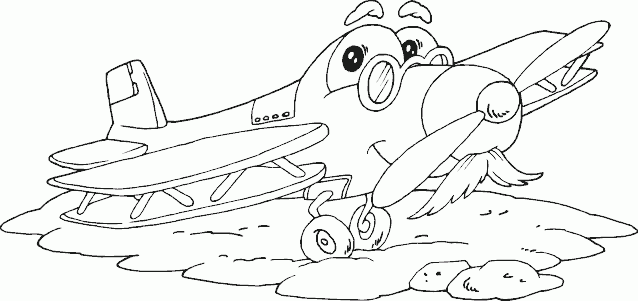 old timer biplane Coloring Pages