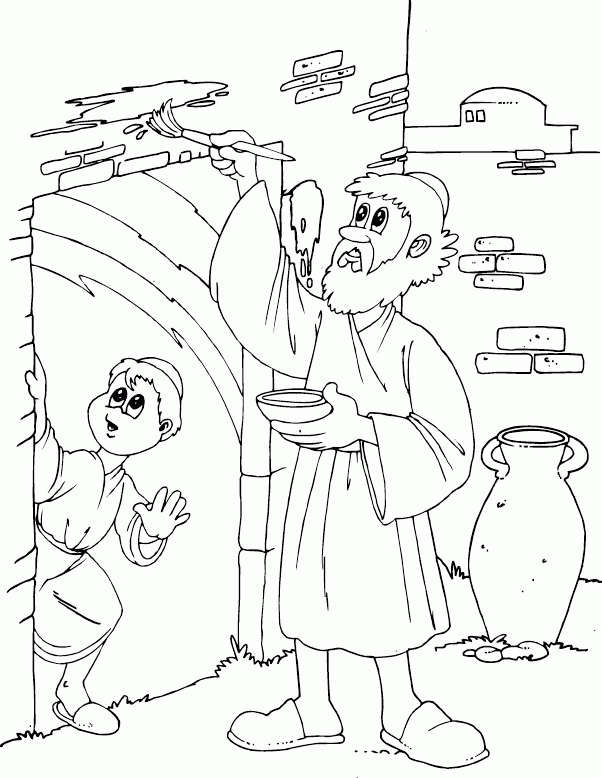 Passover marking door Coloring Pages