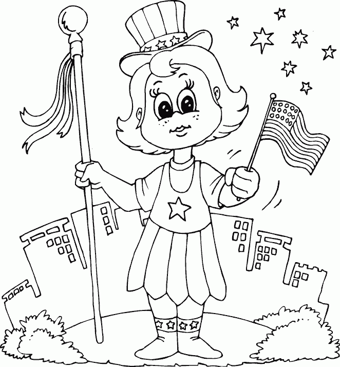 patriotic girl Coloring Pages