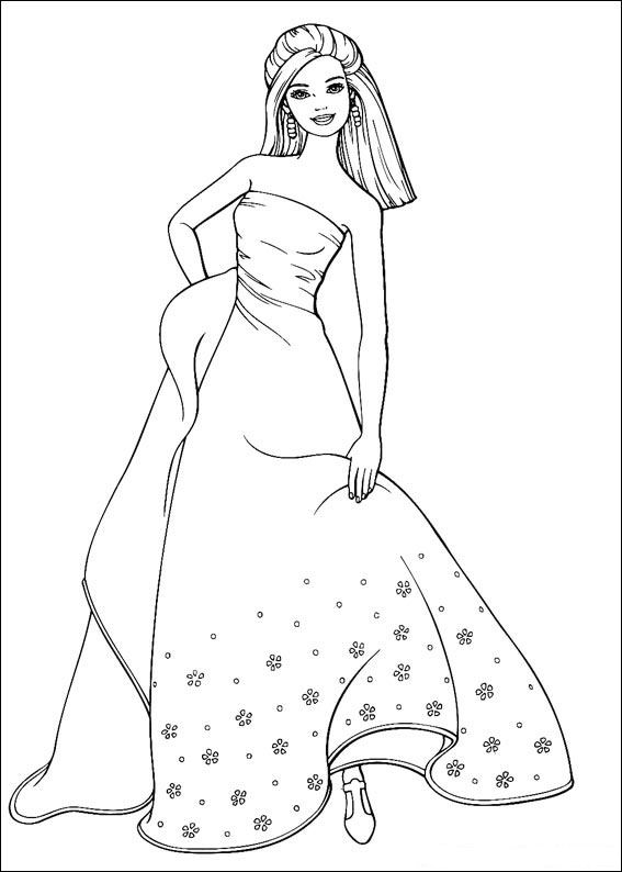  Pretty Barbie Coloring Pages