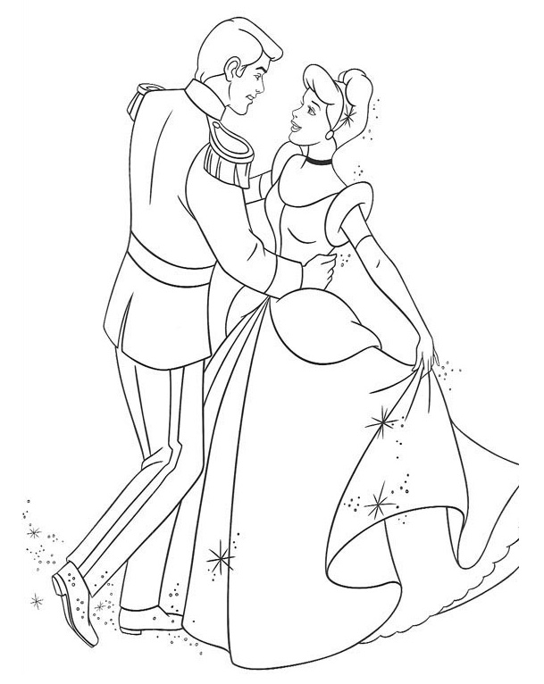  Prince Dancing With Princess Coloring Pages