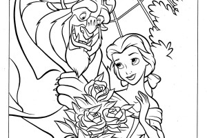 Princess Belle and the beast Coloring pages