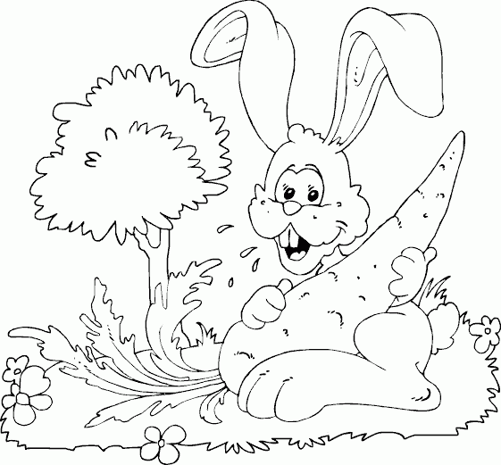 rabbit big carrot Coloring Pages
