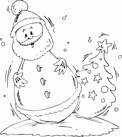 roly poly Santa Coloring Pages