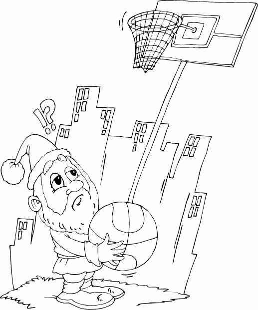 Santa doesn’t know basketball Coloring Pages