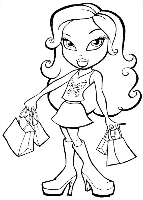  Shopping Bratz Coloring Pages