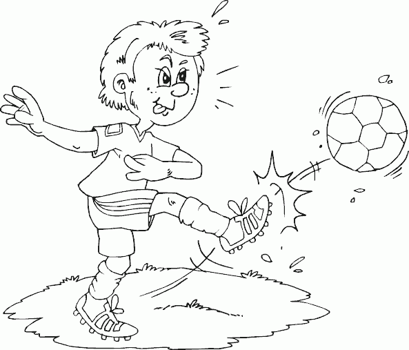 soccer boy kicking ball Coloring Pages