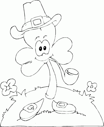 clover with pipe Coloring Pages