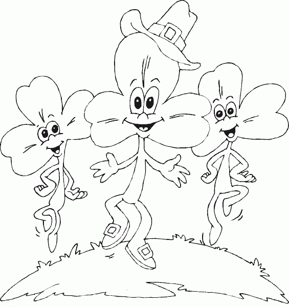 dancing clovers Coloring Pages