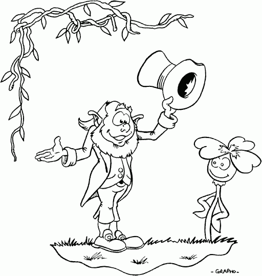 leprechaun greeting flower Coloring Pages