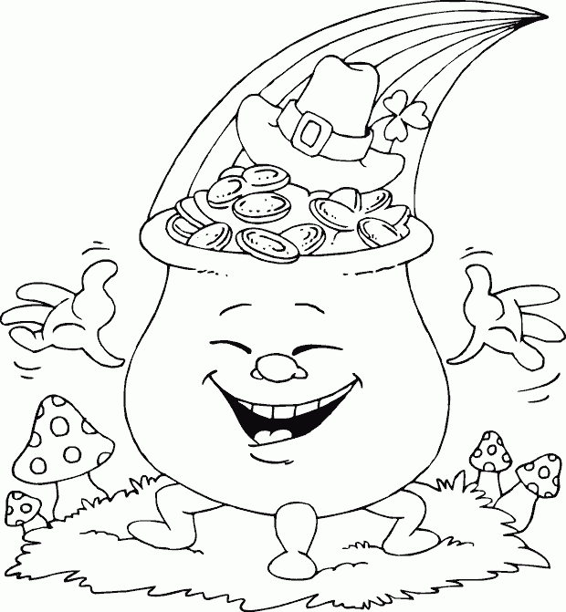 smiling pot of gold Coloring Pages