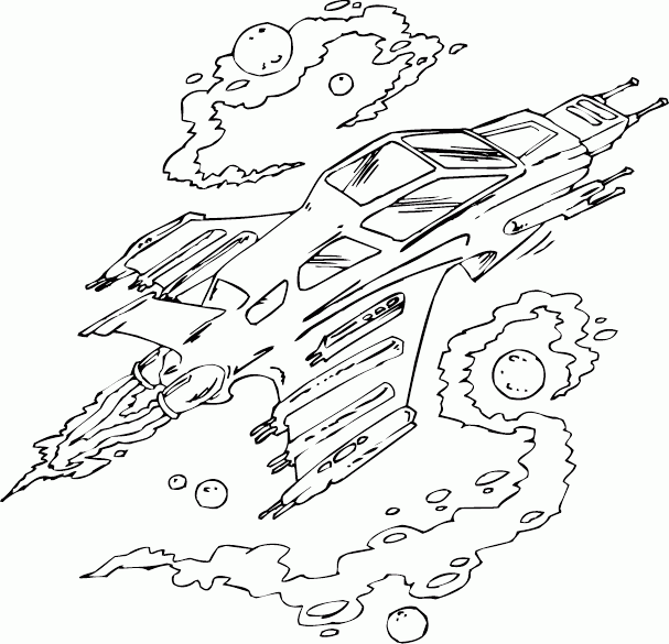 speeding spaceship Coloring Pages