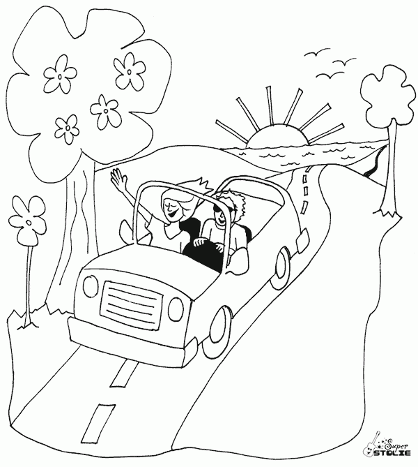 driving Coloring Pages