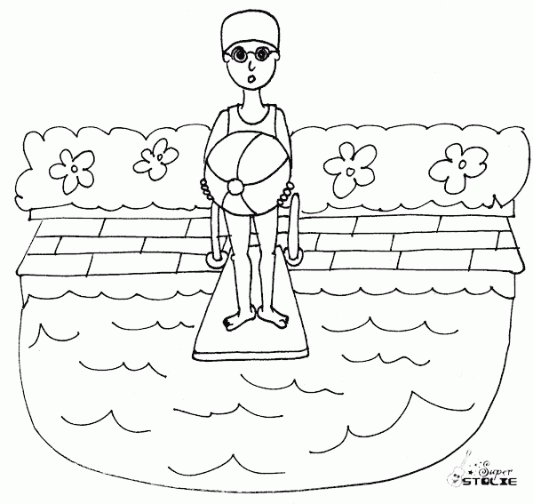 swimming Coloring Pages