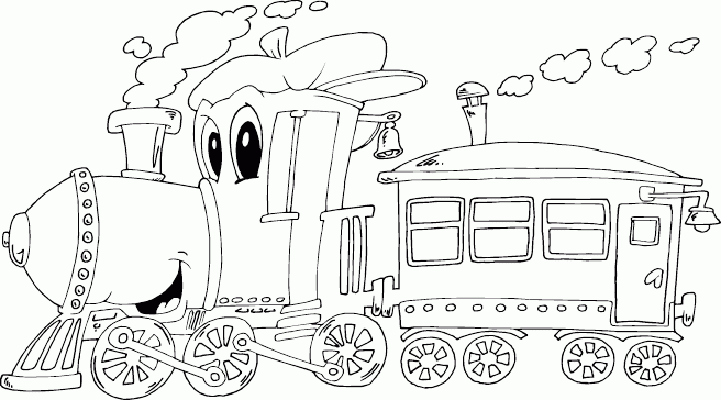 stylish locomotive Coloring Pages