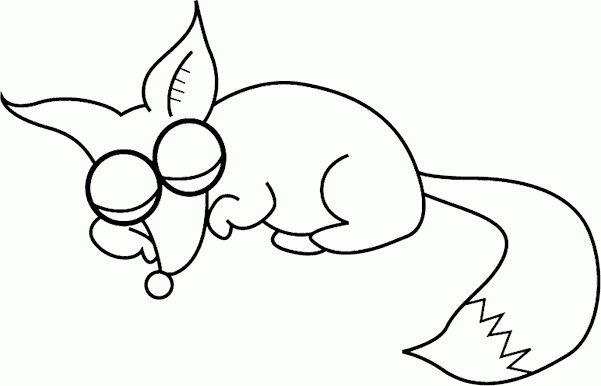 sleepy fox Coloring Pages