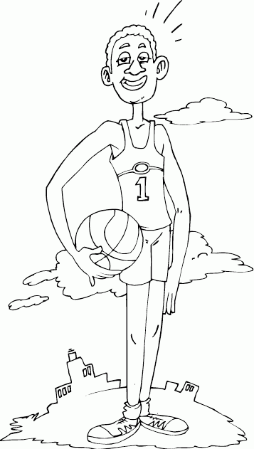 tall basketball player Coloring Pages