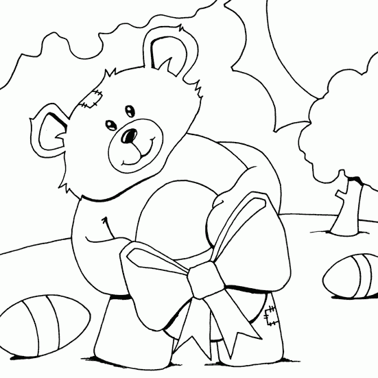 teddy bear with Easter egg Coloring Pages
