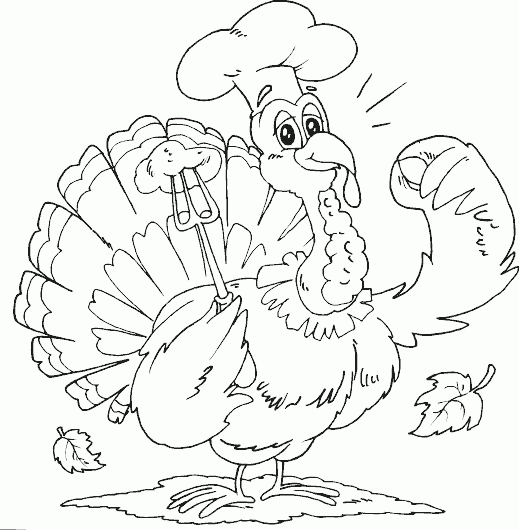 turkey chef Coloring Pages