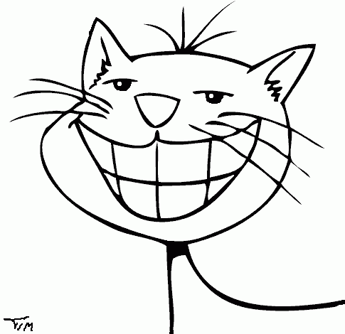 cat grin Coloring Pages