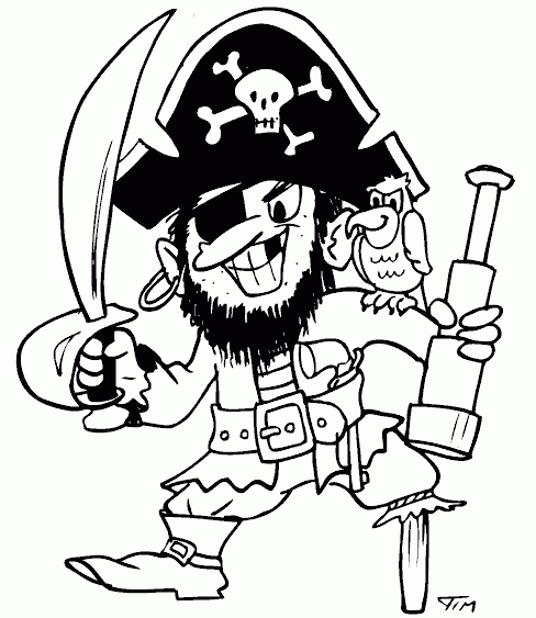 pirate captain Coloring Pages