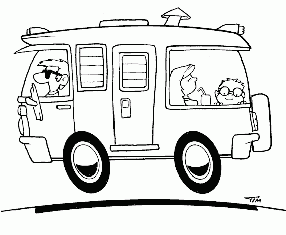 dad and family in rv Coloring Pages