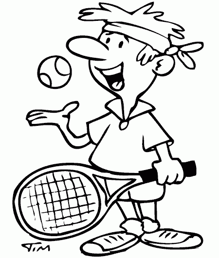 tennis guy Coloring Pages