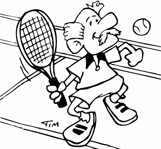 tennis senior Coloring Pages