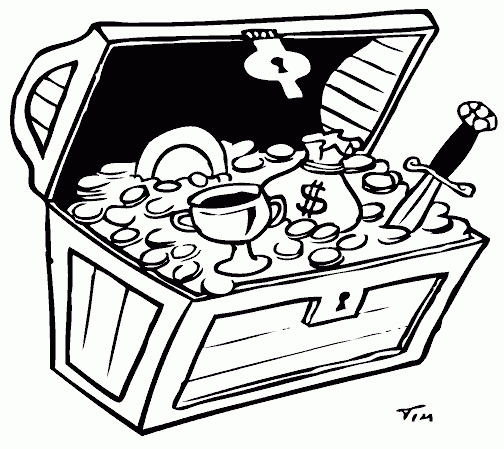 treasure chest Coloring Pages