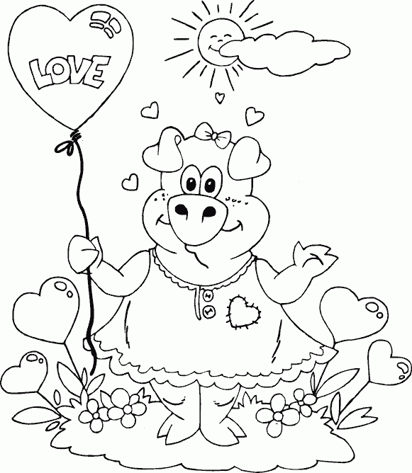  valentine pig with balloon.gif