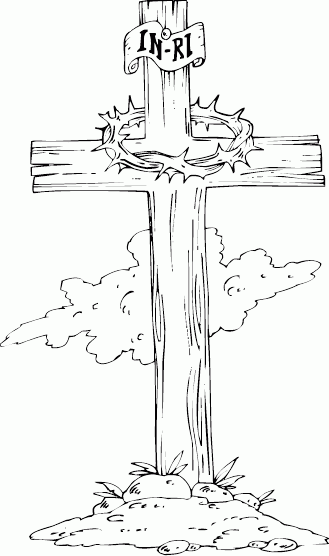 wooden cross Coloring Pages