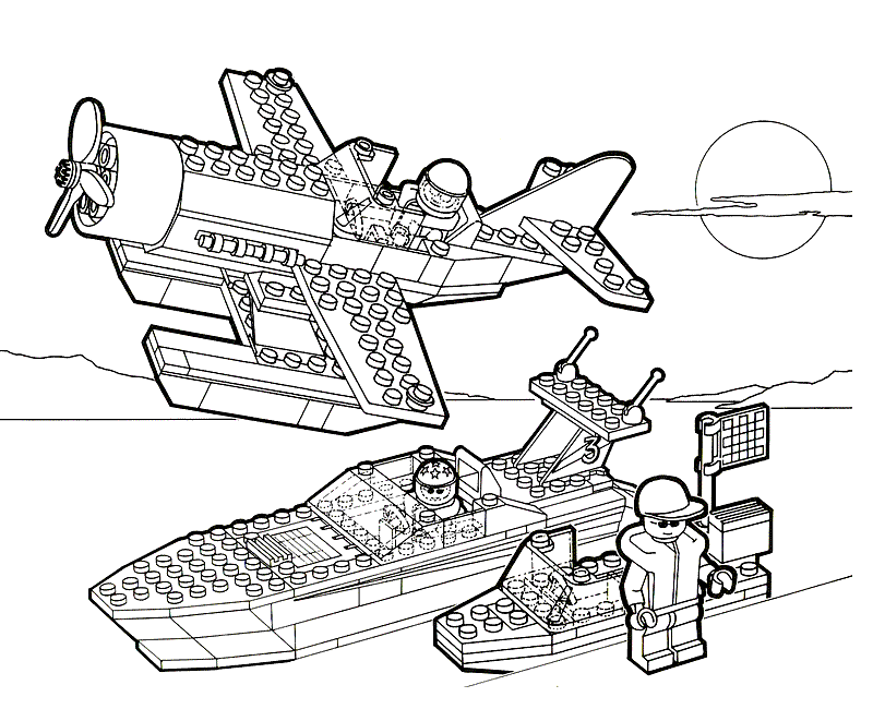 Airplane Lego Coloring Pages