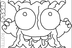 Apple coloring page coloring page with the series 1 trashpack character