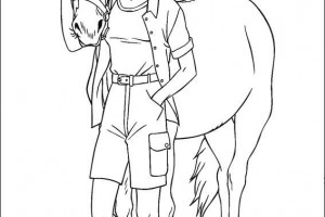 Barbie and Horse Coloring Pages