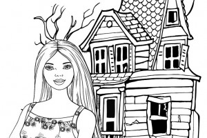Barbie Halloween Coloring Pages