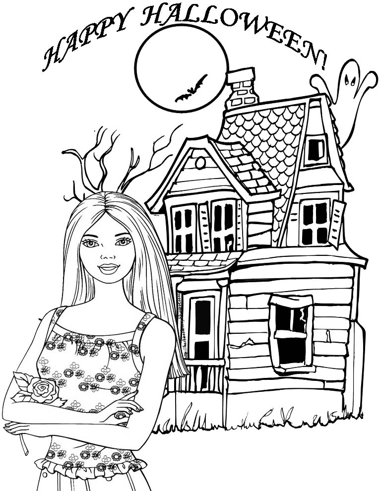  Barbie Halloween Coloring Pages