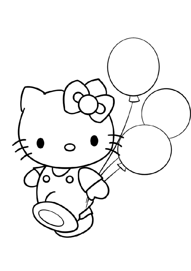  Best Hello Kitty and Balloons Coloring Pages