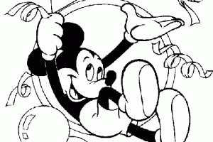 Birthday Balloons Mickey Mouse Coloring Pages