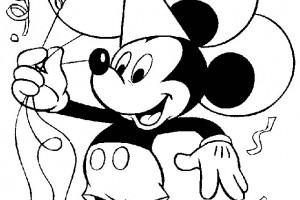Birthday Mickey Mouse Coloring Pages