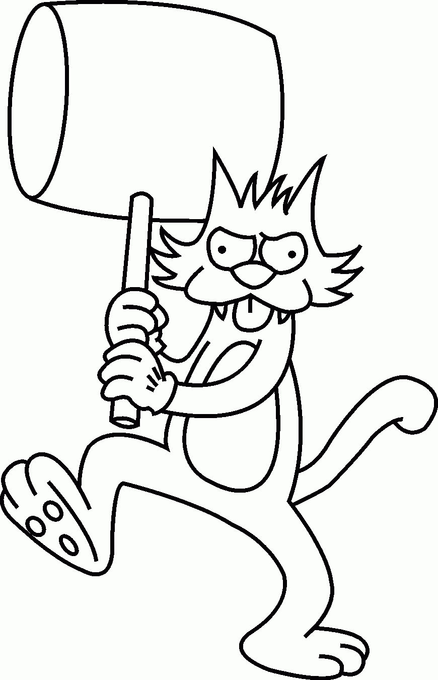 Cat Simpsons Free Coloring Pages For Kids