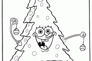 Christmas Tree Sponge Bob Coloring Pages