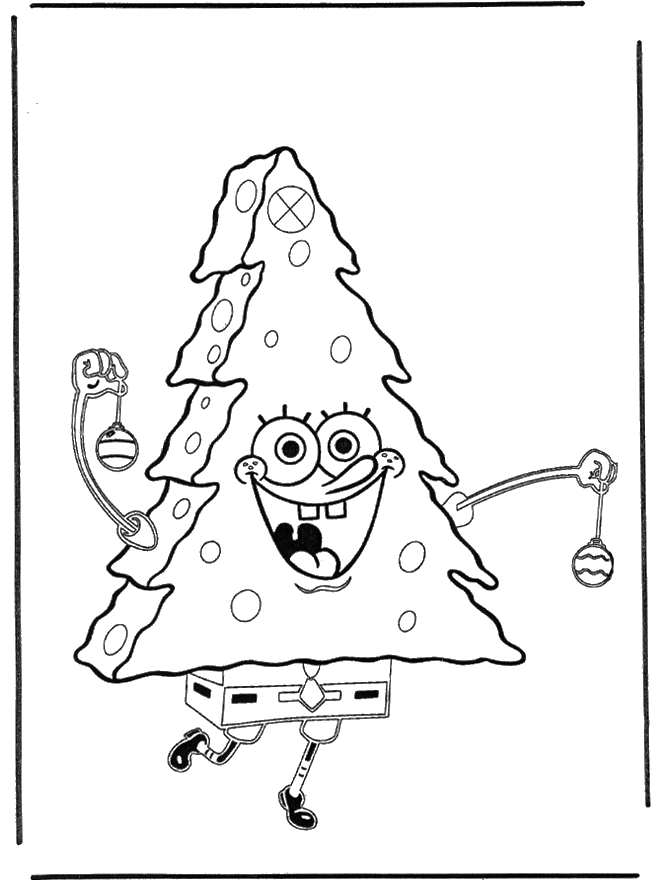  Christmas Tree Sponge Bob Coloring Pages