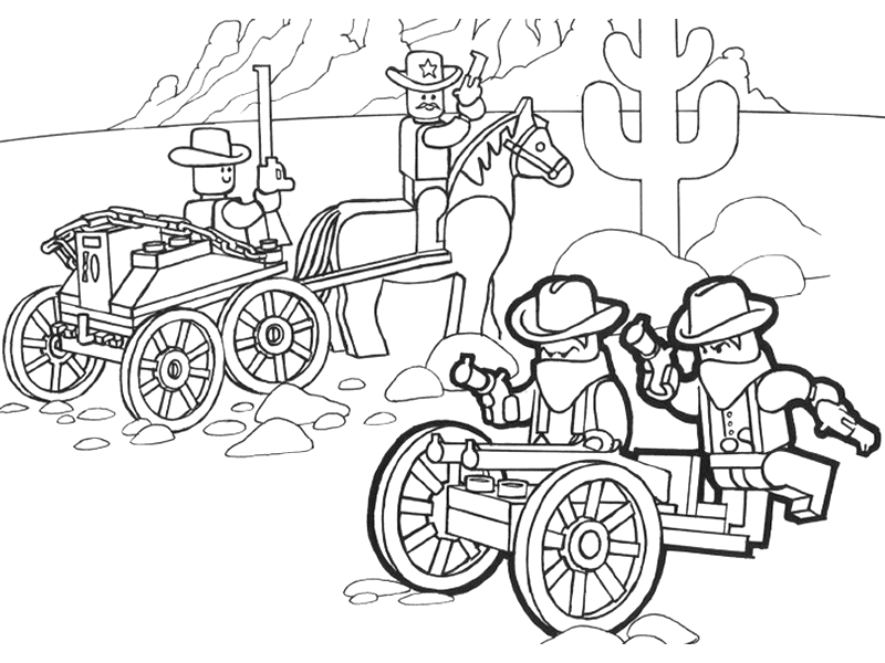 Cowboy Lego Free  Coloring Pages