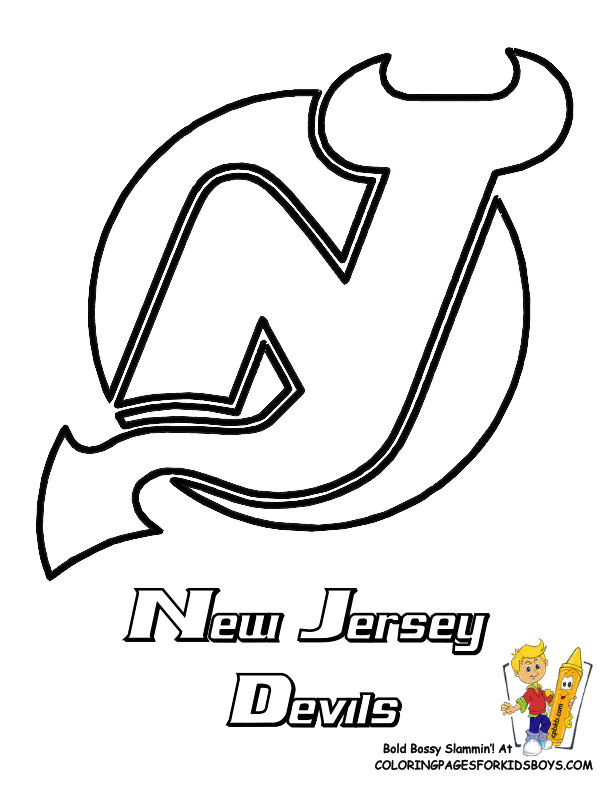 Devils New Jersey Hockey free Coloring pages | NHL Hockey East | Hockey Pictures | Free | Winter