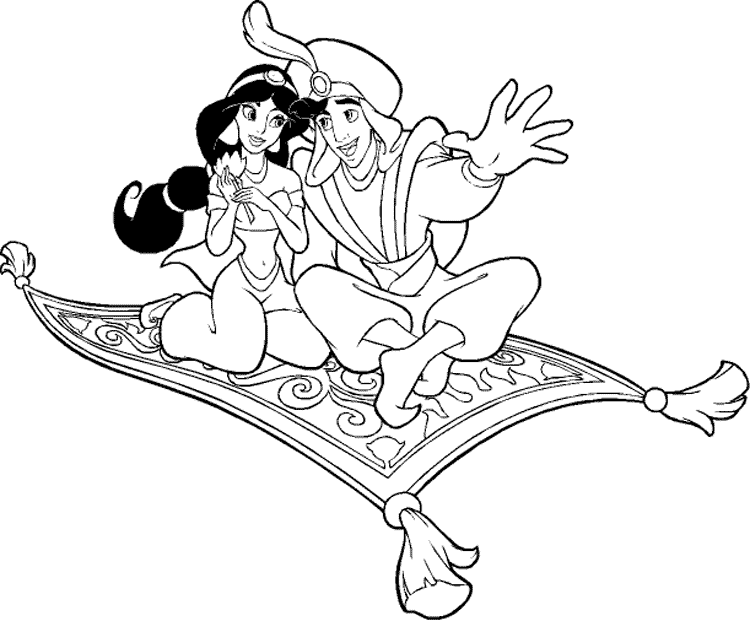 Flying Carpet aladdin coloring pages