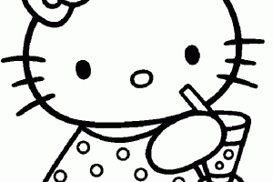 Hello Kitty Cartoon Character Coloring Pages