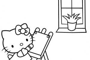 Hello Kitty Drawing Coloring Pages Sheets