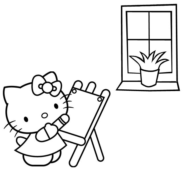  Hello Kitty Drawing Coloring Pages Sheets
