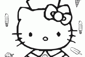 Hello Kitty Ice Cream Coloring Pages